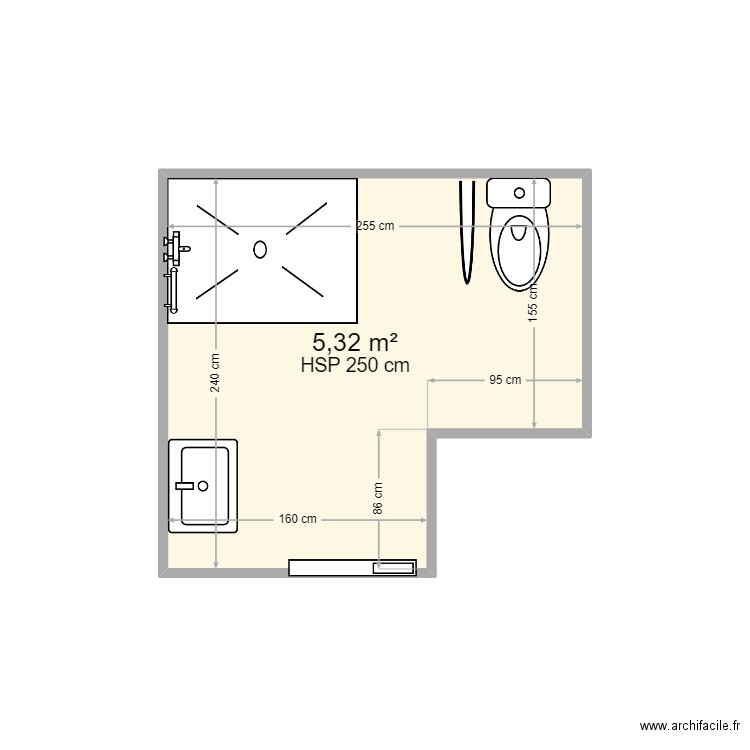 RUART. Plan de 1 pièce et 5 m2