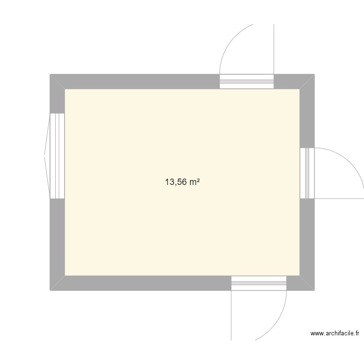 bureau laurent. Plan de 1 pièce et 14 m2