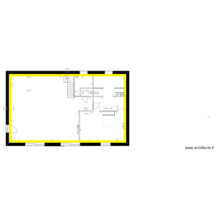 grange rez de chaussée prise elec. Plan de 3 pièces et 260 m2