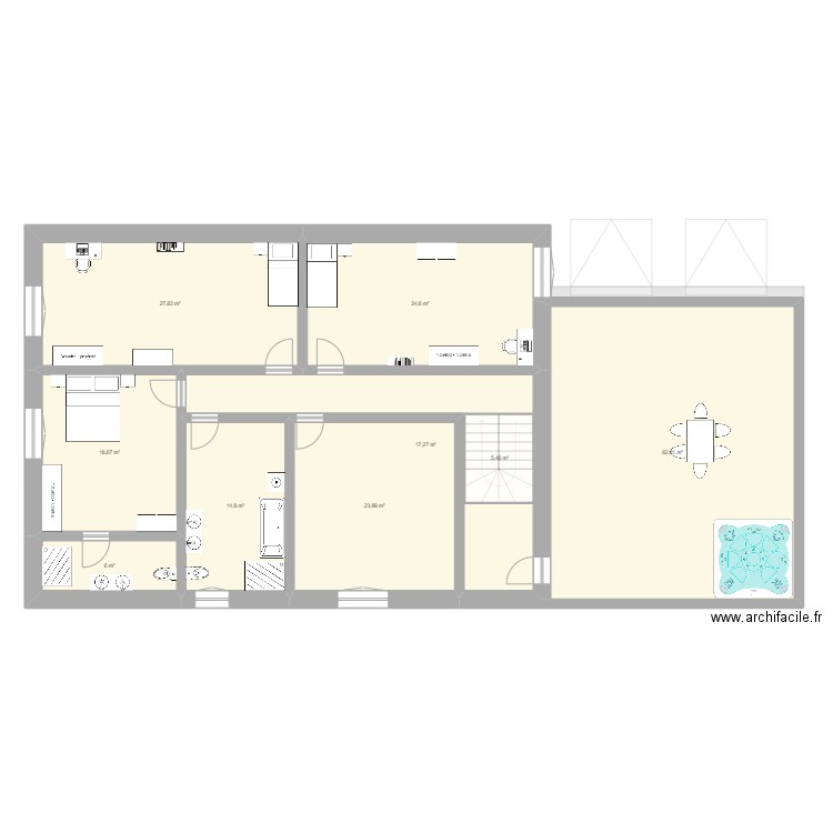 Projet maison_v2. Plan de 20 pièces et 612 m2