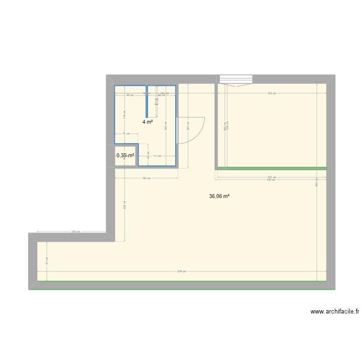 appart 203 Mat. Plan de 3 pièces et 40 m2