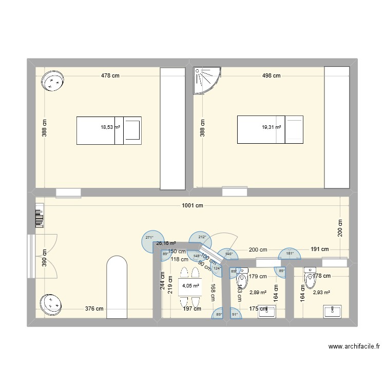 INSTITUT. Plan de 6 pièces et 74 m2