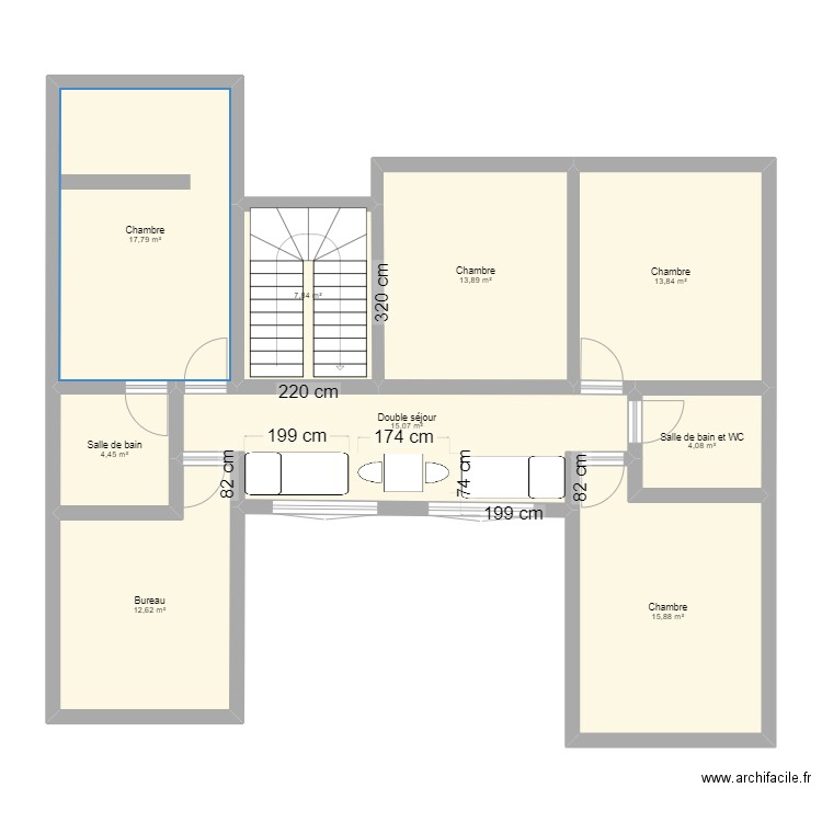 3roubia plan 1er etage Modele3 amalam. Plan de 9 pièces et 105 m2