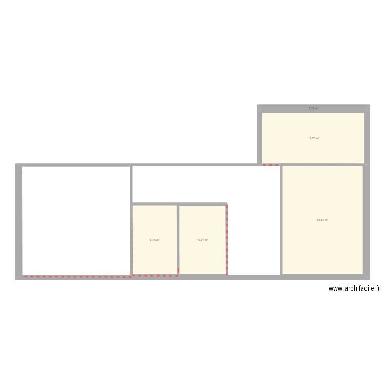 marula. Plan de 5 pièces et 65 m2