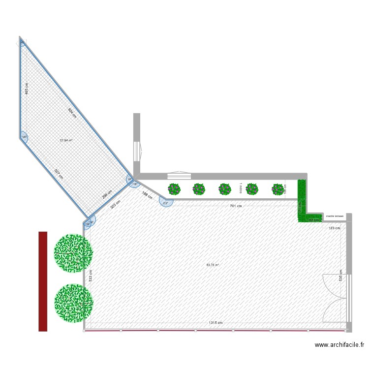 parking Mesanges. Plan de 2 pièces et 106 m2