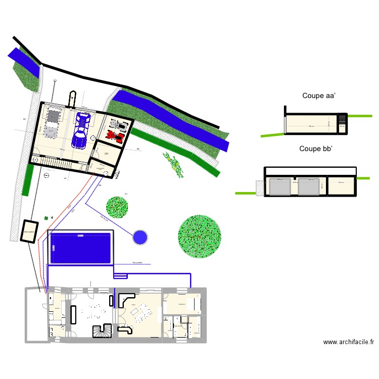 TERRASSE PISCINE 1. Plan de 49 pièces et 282 m2