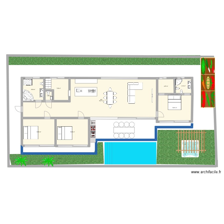 Gaula. Plan de 9 pièces et 143 m2