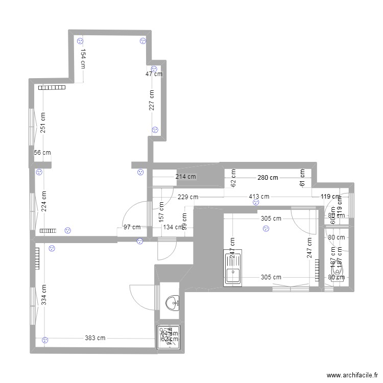 appartement n°26. Plan de 4 pièces et 17 m2