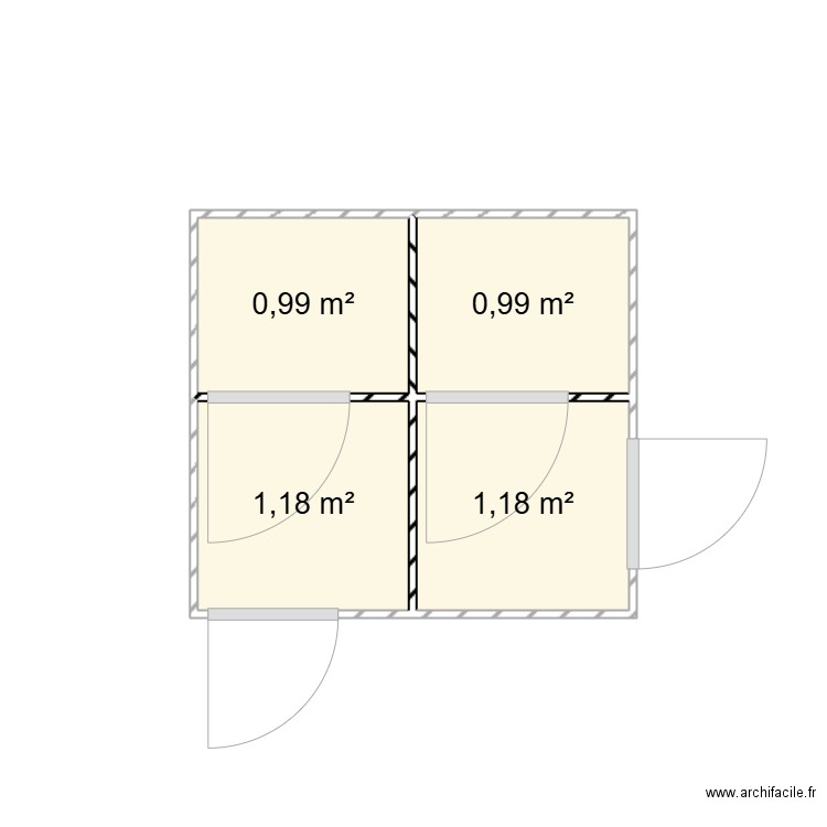 chantier catana 2 . Plan de 4 pièces et 4 m2