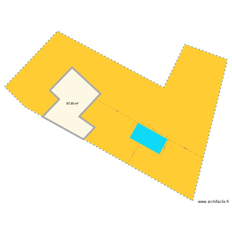 DEQUIREZ. Plan de 1 pièce et 88 m2