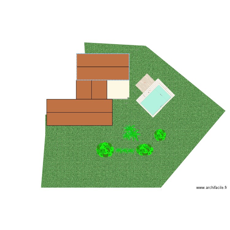 PISCINE 6x4 demande permis. Plan de 1 pièce et 21 m2