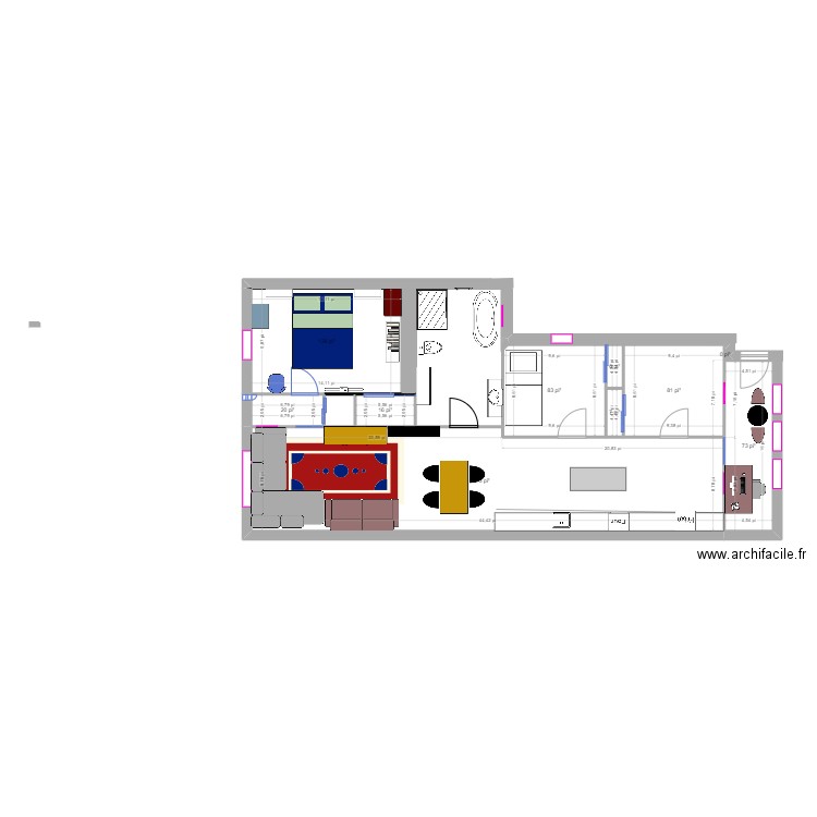 Appartement. Plan de 11 pièces et 79 m2