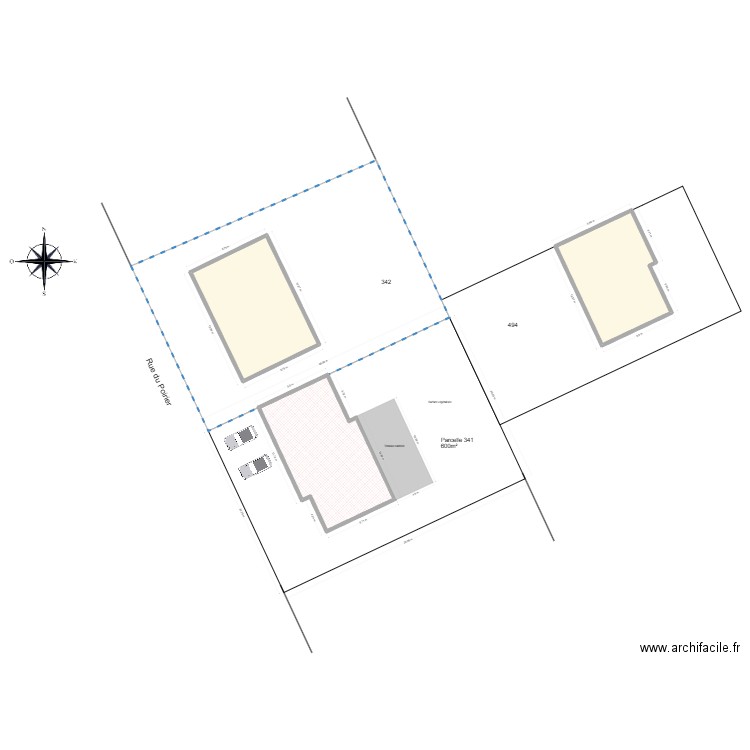 Avant travaux. Plan de 3 pièces et 364 m2