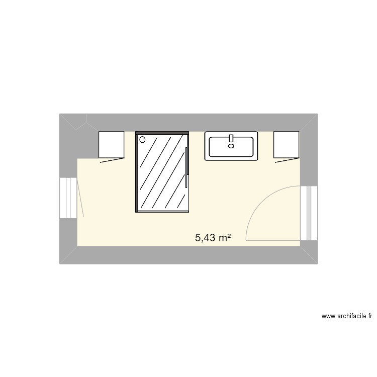 Michelle. Plan de 1 pièce et 5 m2