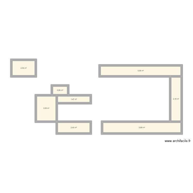 hastain. Plan de 8 pièces et 26 m2