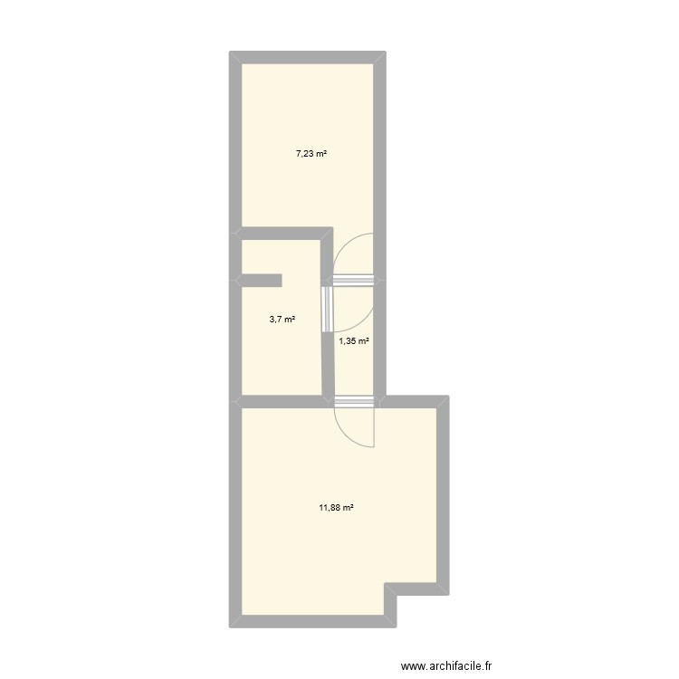 Appart N°02. Plan de 4 pièces et 24 m2