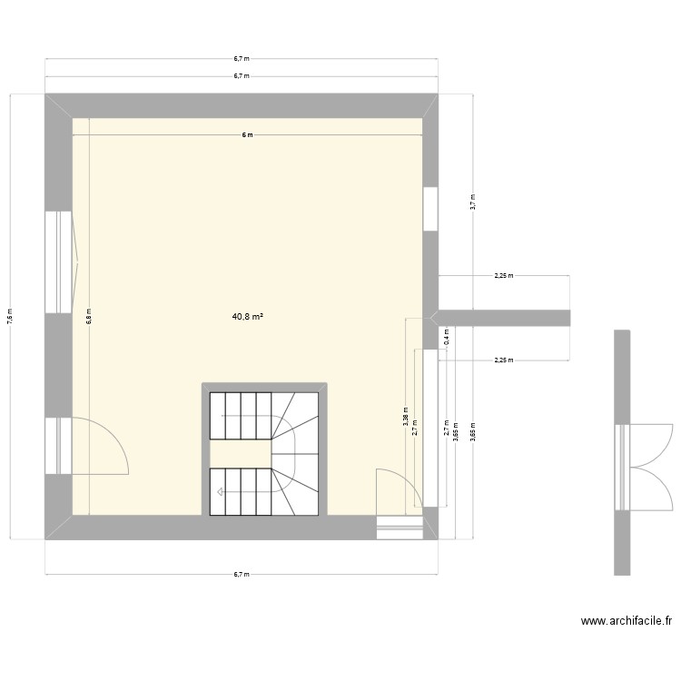 sarah. Plan de 1 pièce et 41 m2