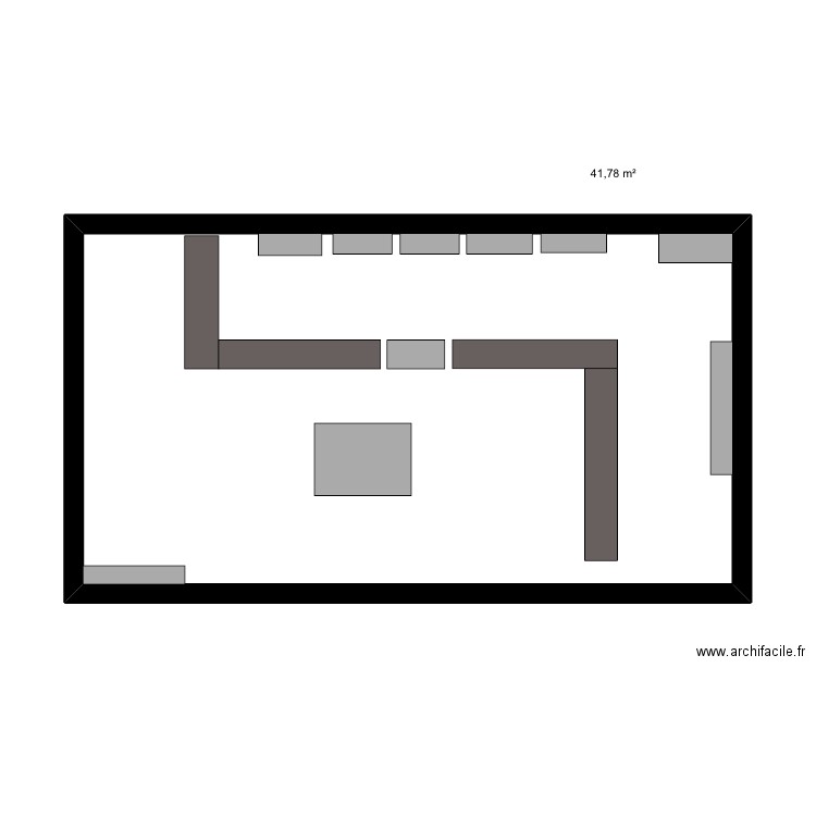 point de vente . Plan de 1 pièce et 42 m2