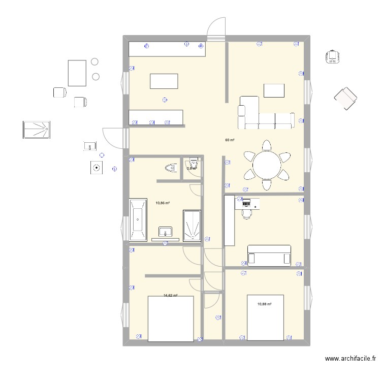 PLAN ELECTRICITE OK. Plan de 5 pièces et 97 m2