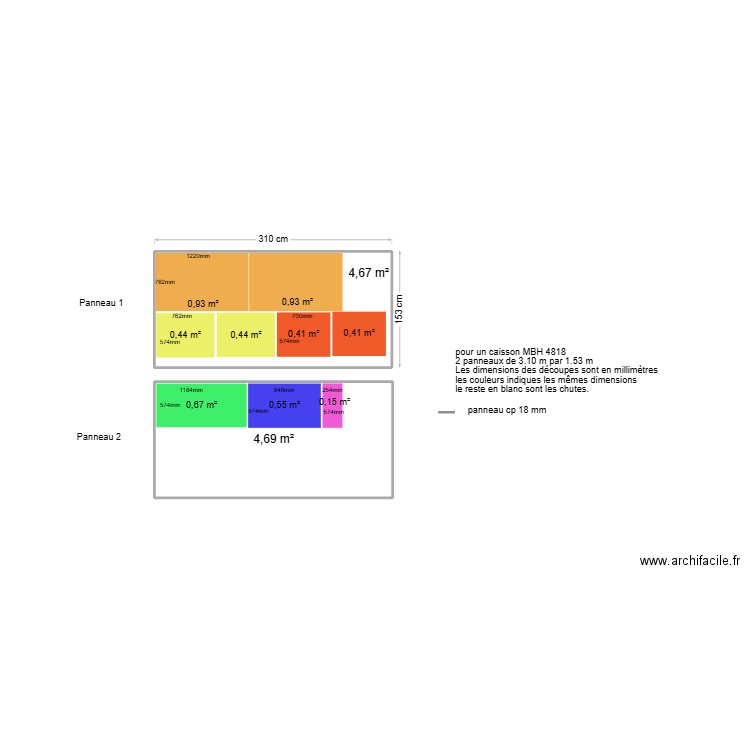 debit caisson mhb 4818. Plan de 2 pièces et 9 m2