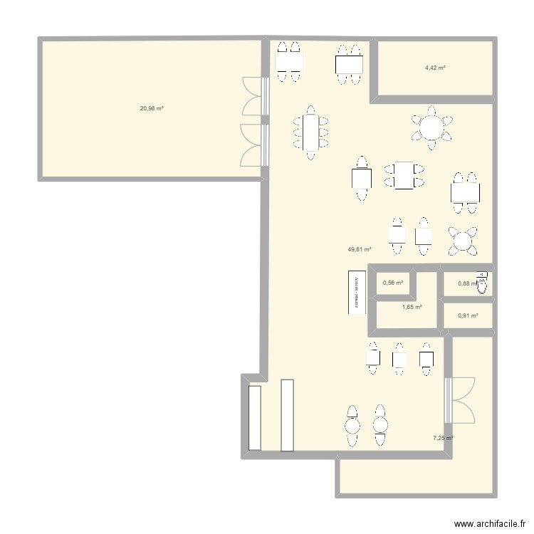 Plan de salle . Plan de 8 pièces et 86 m2