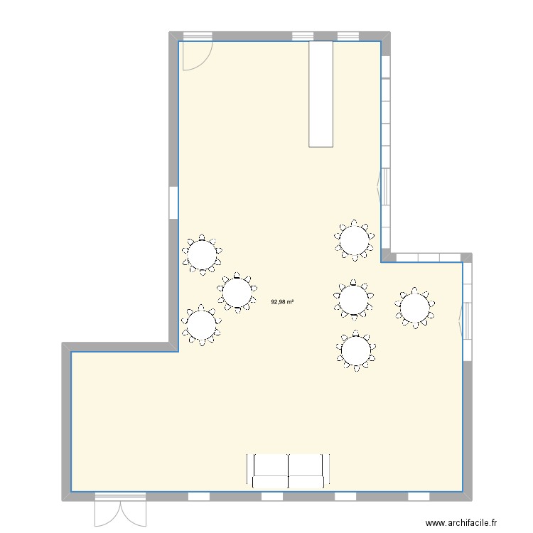 salon Varenne mariage. Plan de 1 pièce et 93 m2