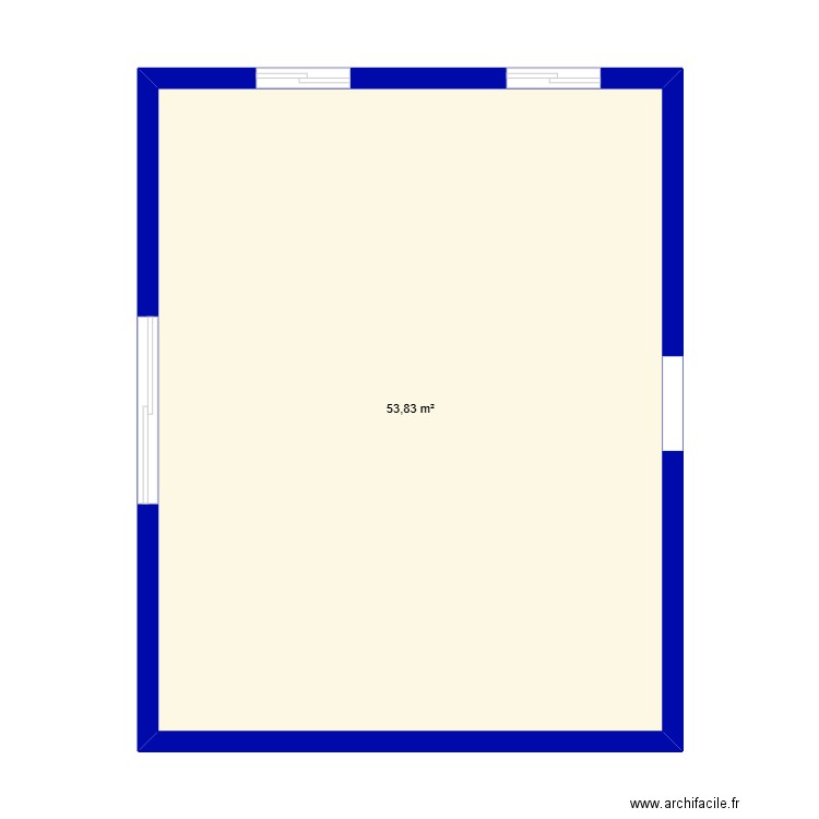 cuisibe. Plan de 1 pièce et 54 m2