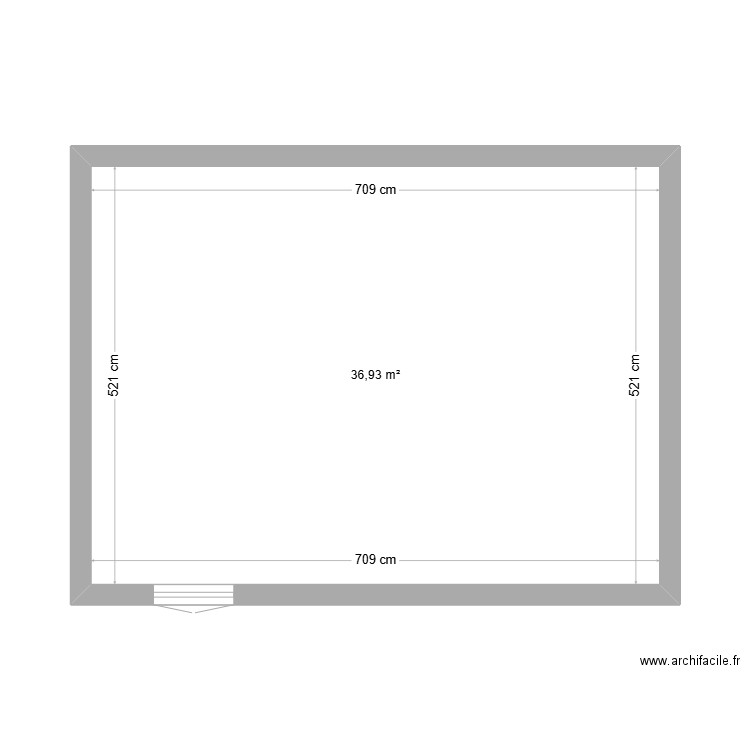 LES MAZERES. Plan de 1 pièce et 37 m2