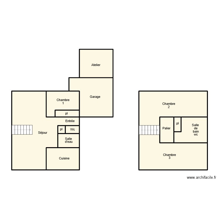 MAISON LEBRASSEUR. Plan de 13 pièces et 95 m2