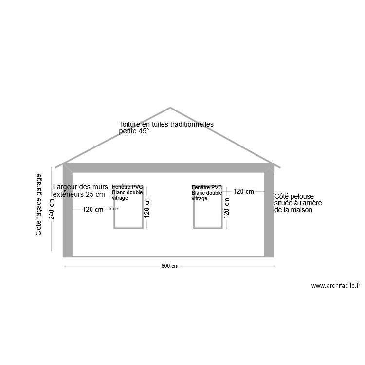 Côté maison. Plan de 3 pièces et 15 m2