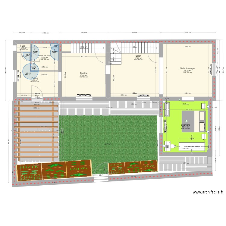 RDC b. Plan de 8 pièces et 83 m2