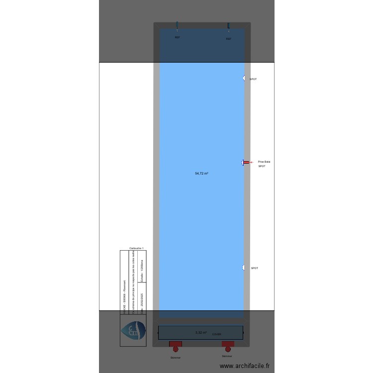 Schéma de Principe. Plan de 2 pièces et 58 m2