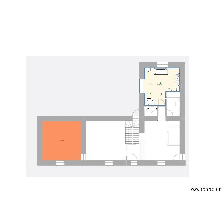 Premier. Plan de 2 pièces et 41 m2