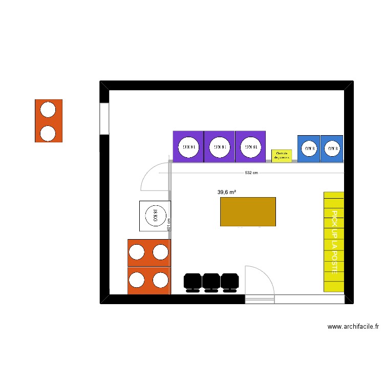 LAGRUA LA TESTE. Plan de 1 pièce et 40 m2