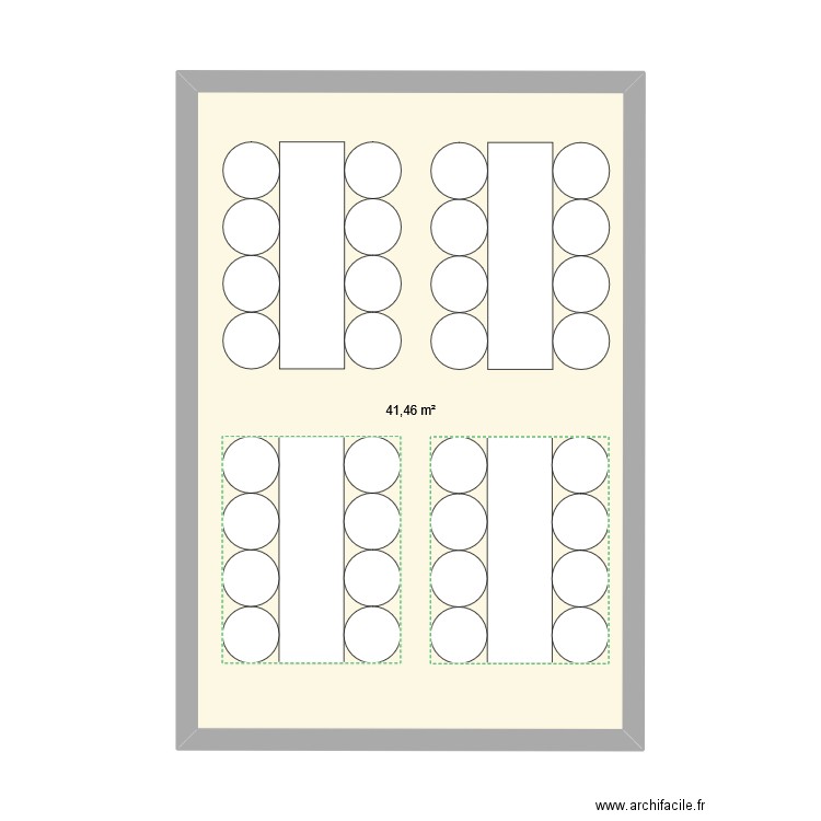 Plan amenagement. Plan de 1 pièce et 41 m2