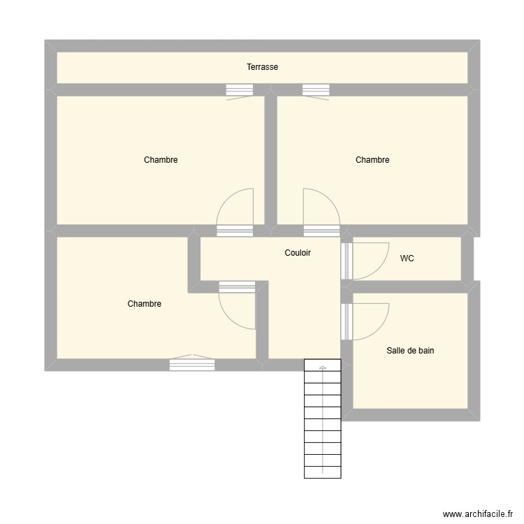 2 éme étage st sixt. Plan de 7 pièces et 55 m2