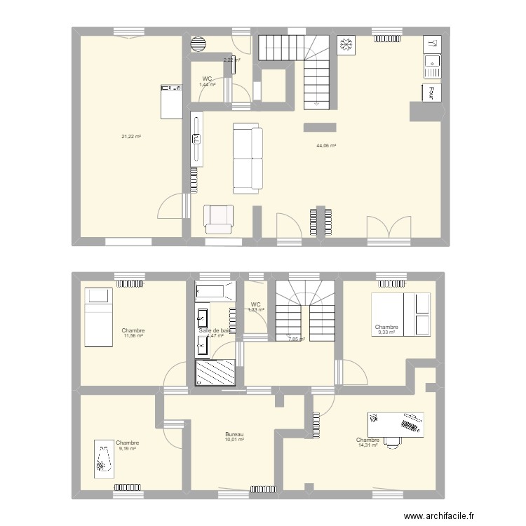 maison Saulxures. Plan de 12 pièces et 137 m2