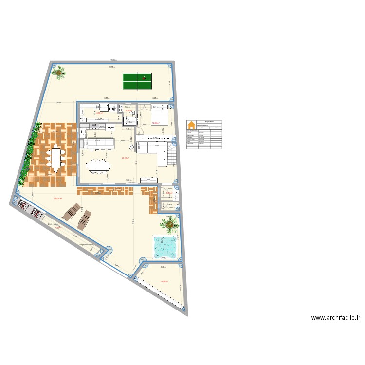 joel emeline. Plan de 8 pièces et 239 m2