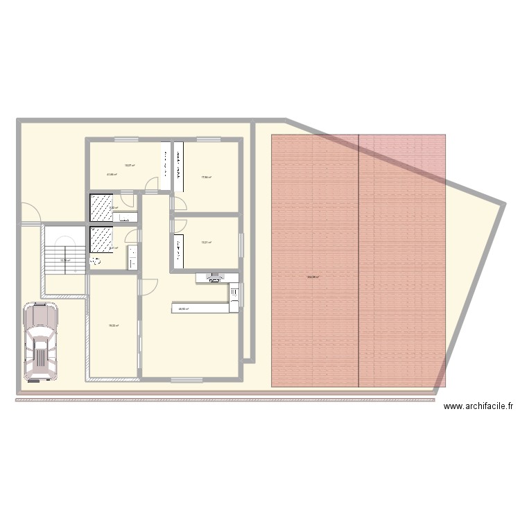 Plan RDC NIV 2 ET 3. Plan de 10 pièces et 411 m2