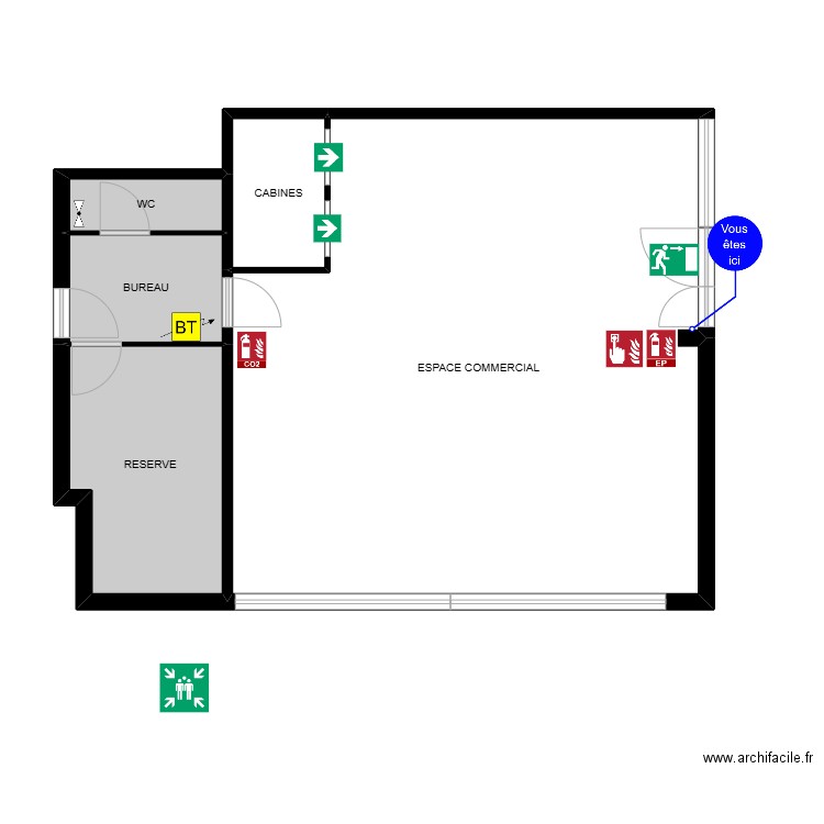 plan_masse. Plan de 5 pièces et 75 m2