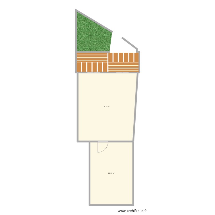 appart AWB BRUT (fond). Plan de 2 pièces et 65 m2