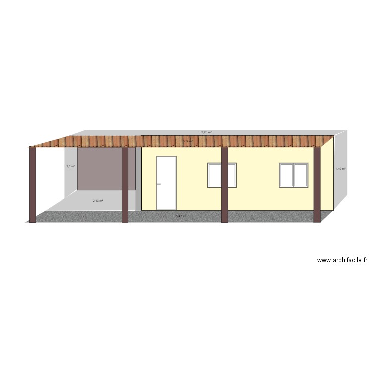 façade buanderie. Plan de 0 pièce et 0 m2