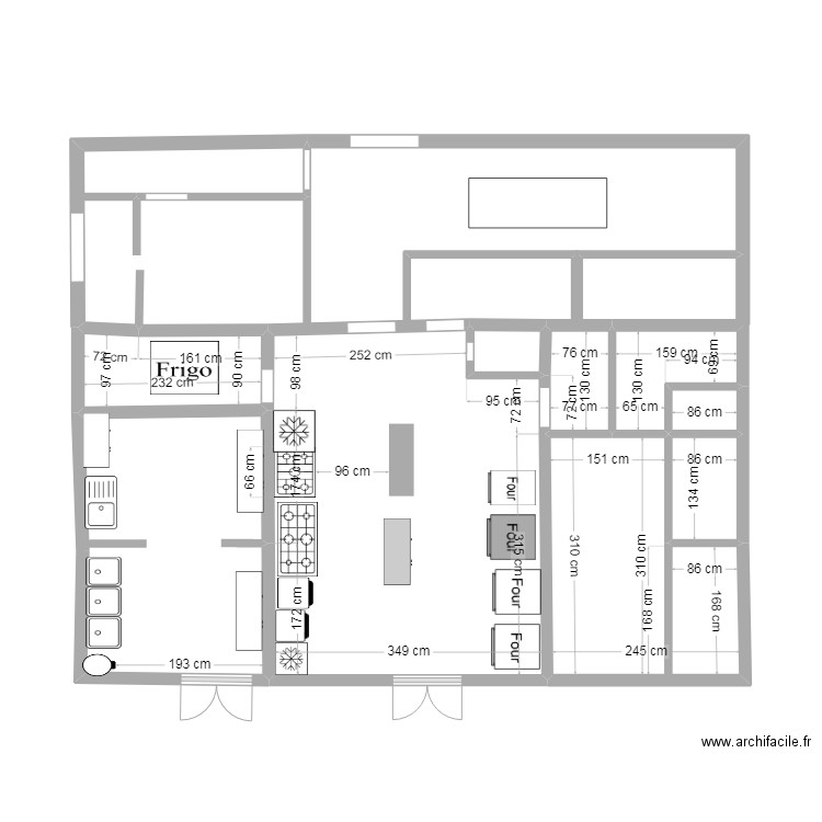 CUISINE. Plan de 9 pièces et 35 m2