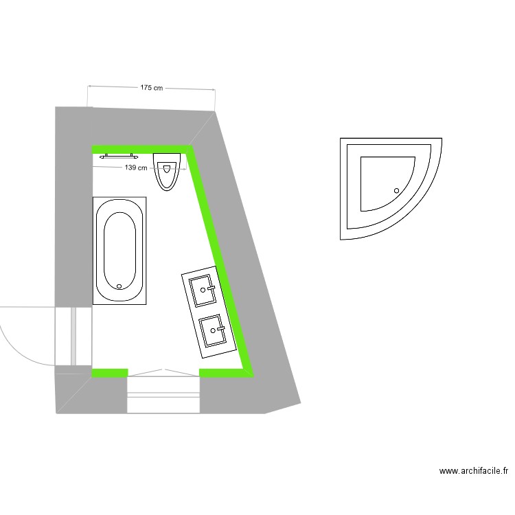 salle de bain. Plan de 0 pièce et 0 m2