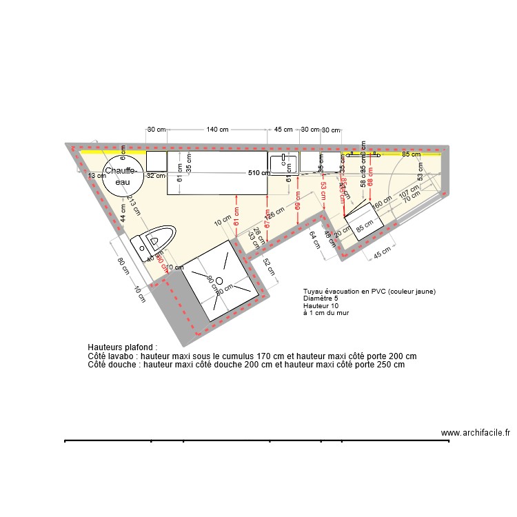 Salle de bain plan Leroy Merlin Remix. Plan de 1 pièce et 6 m2