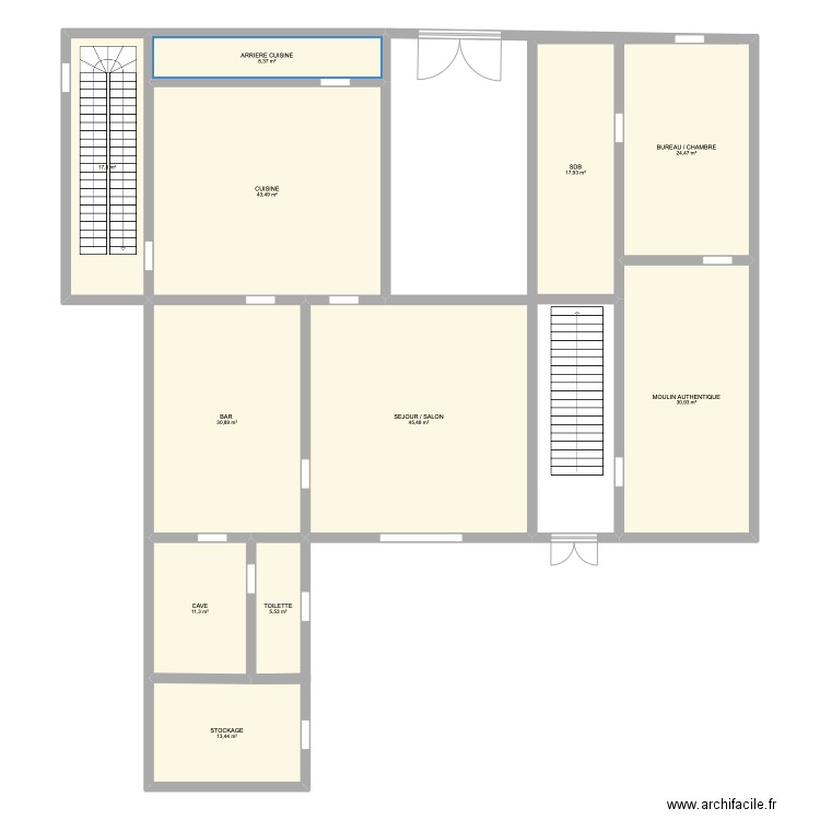 HOVEY. Plan de 11 pièces et 249 m2