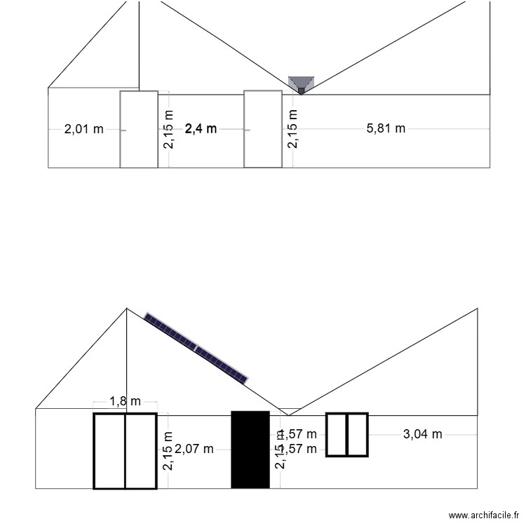 face maison avant après. Plan de 0 pièce et 0 m2