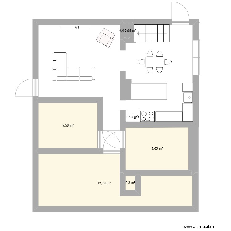 Maison actuelle. Plan de 6 pièces et 24 m2