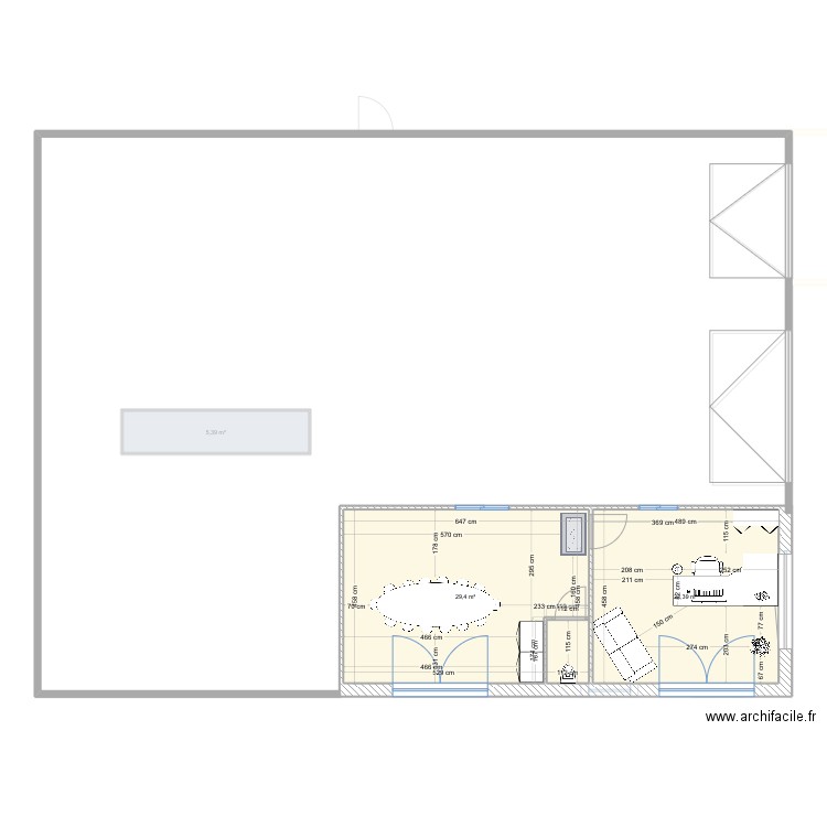 Dépôt Rochefort . Plan de 4 pièces et 106 m2