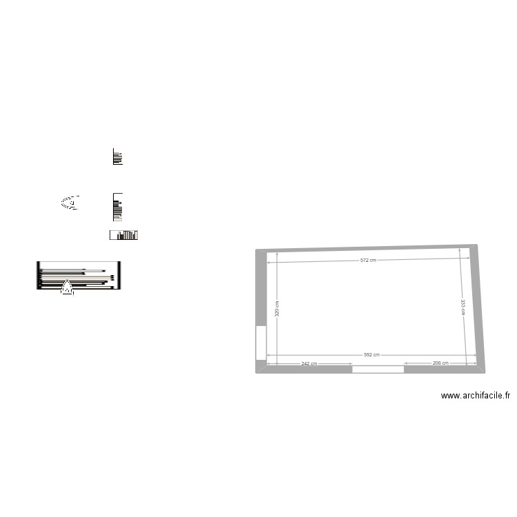 Chambre à mélo 2024. Plan de 1 pièce et 19 m2